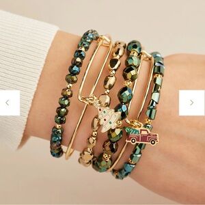 ALEX & ANI 6 Bracelet CHARMS Set Merry Everything SET Gold Crystal Charm Gold